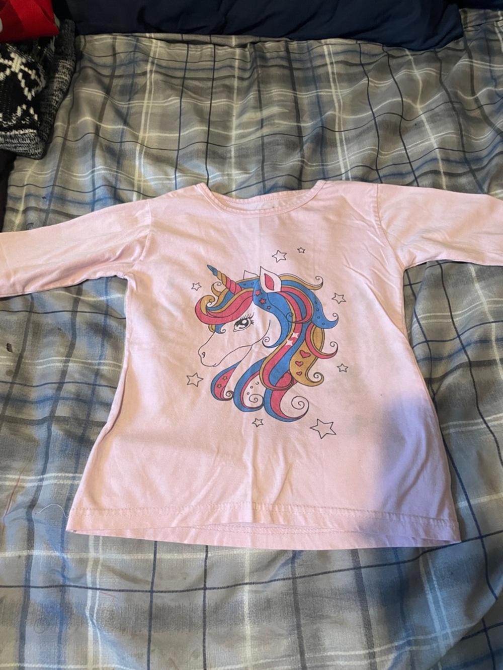 Girls' Pink Unicorn Graphic Long Sleeve Tee